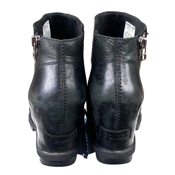 Sorel Women's Joan Of Arctic III Black Leather Hidden Wedge Boot Size US 9.5 - Picture 8 of 12
